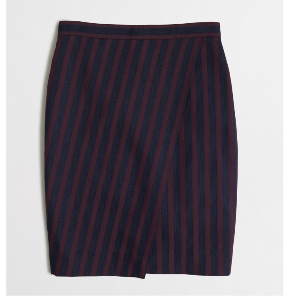 J. Crew wrap navy and burgundy pencil skirt